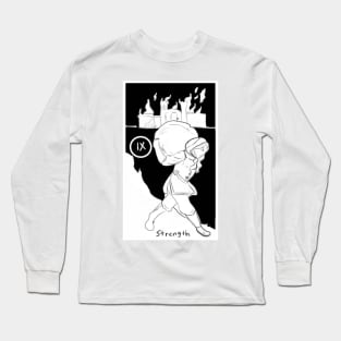 Strength Scarlet Tarot Card Long Sleeve T-Shirt